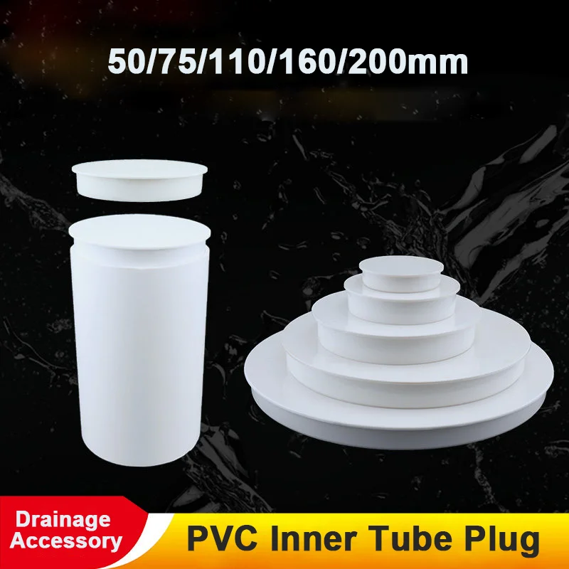 1-20Pcs White PVC Pipe End Cap Plug 50/75/110/160/200mm Pipe Plug Cap Tube End Cover Dust Insect Proof Pipe Fitting Protector