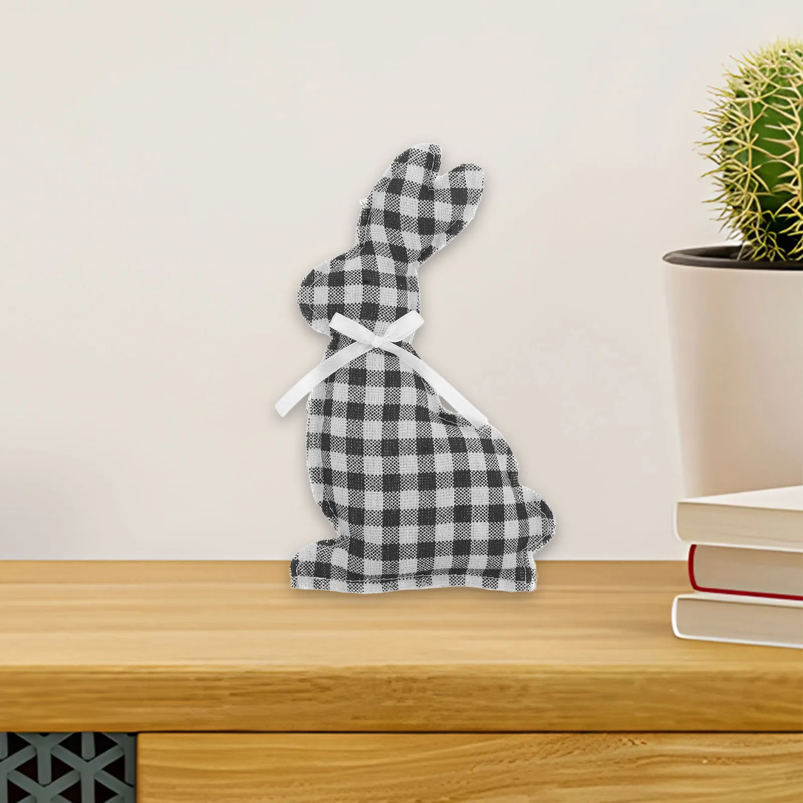 

Easter Stuffed Rabbit Ornament with Lifelike Design Bunny Decoration for Home Office Holiday Events Farmhouse Style Table