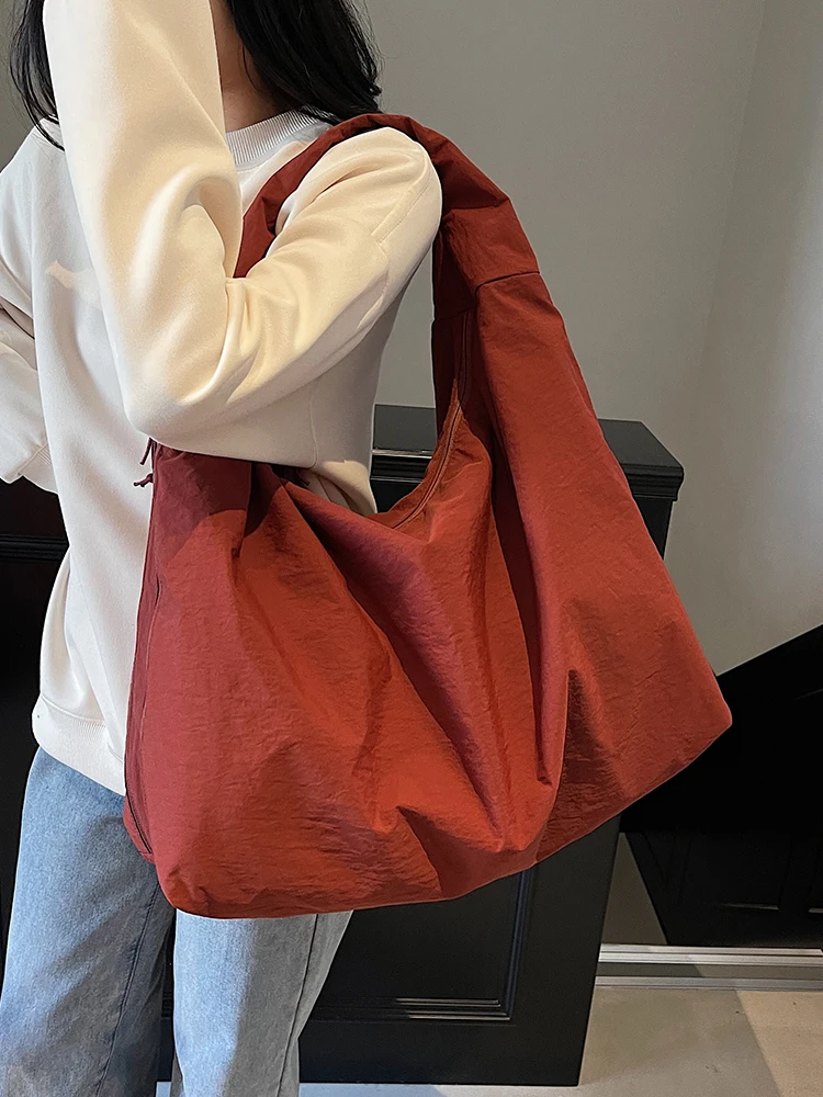 

Casual Large Capaci Canvas Tote Bag Women's Single oulder Bag Lightweight Nylon Bag for Class Student op Bag
