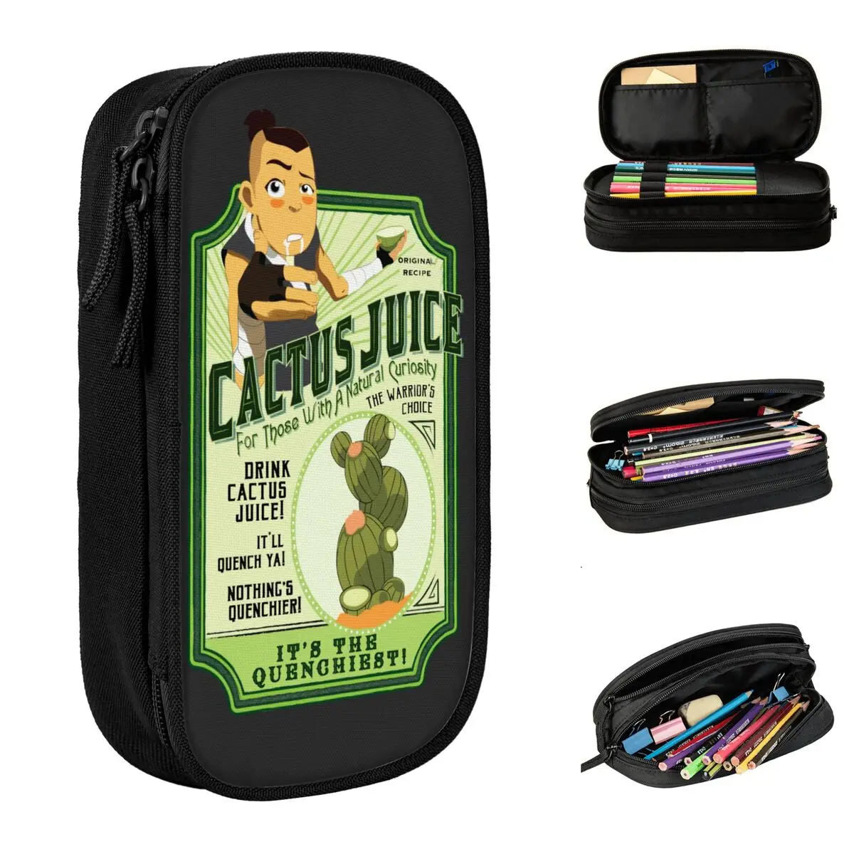 Drink Cactus Juice Pencil Case Lovely Avatar The Last Airbender Pen Box Bags Kids Big Capacity School Supplies Gifts Pencilcases