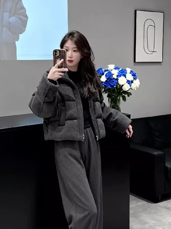 

ay ort Bread Sle Women's Jaet Winter Thi Warm Loose Stand Collar down Cotton Coat Outerwear Korean Sle Cotton Clo...