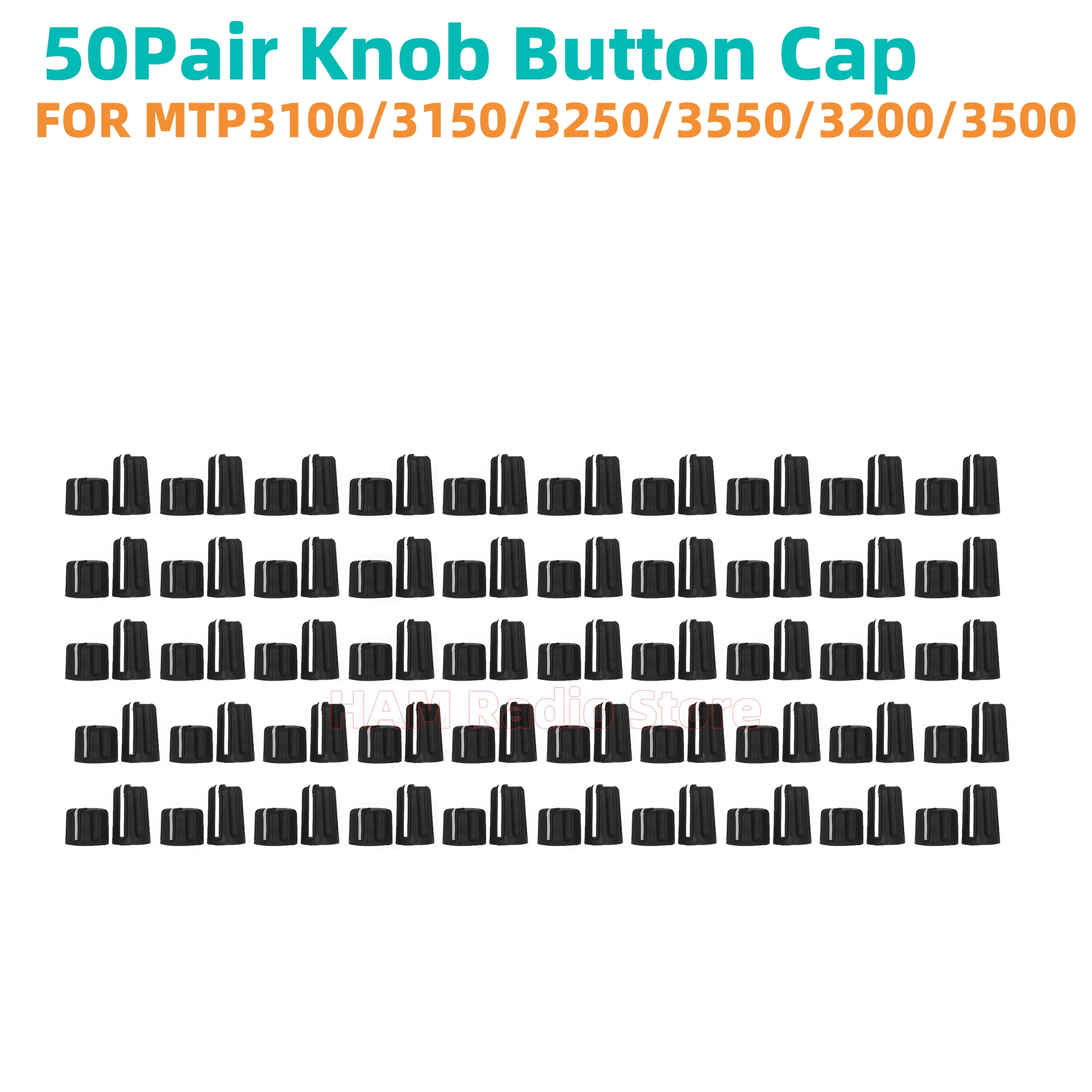 50Pair Volume+Channel Knob for Motorola MTP3100 MTP3150 MTP3200 MTP3250 MTP3500 MTP3550 Radio Accessories
