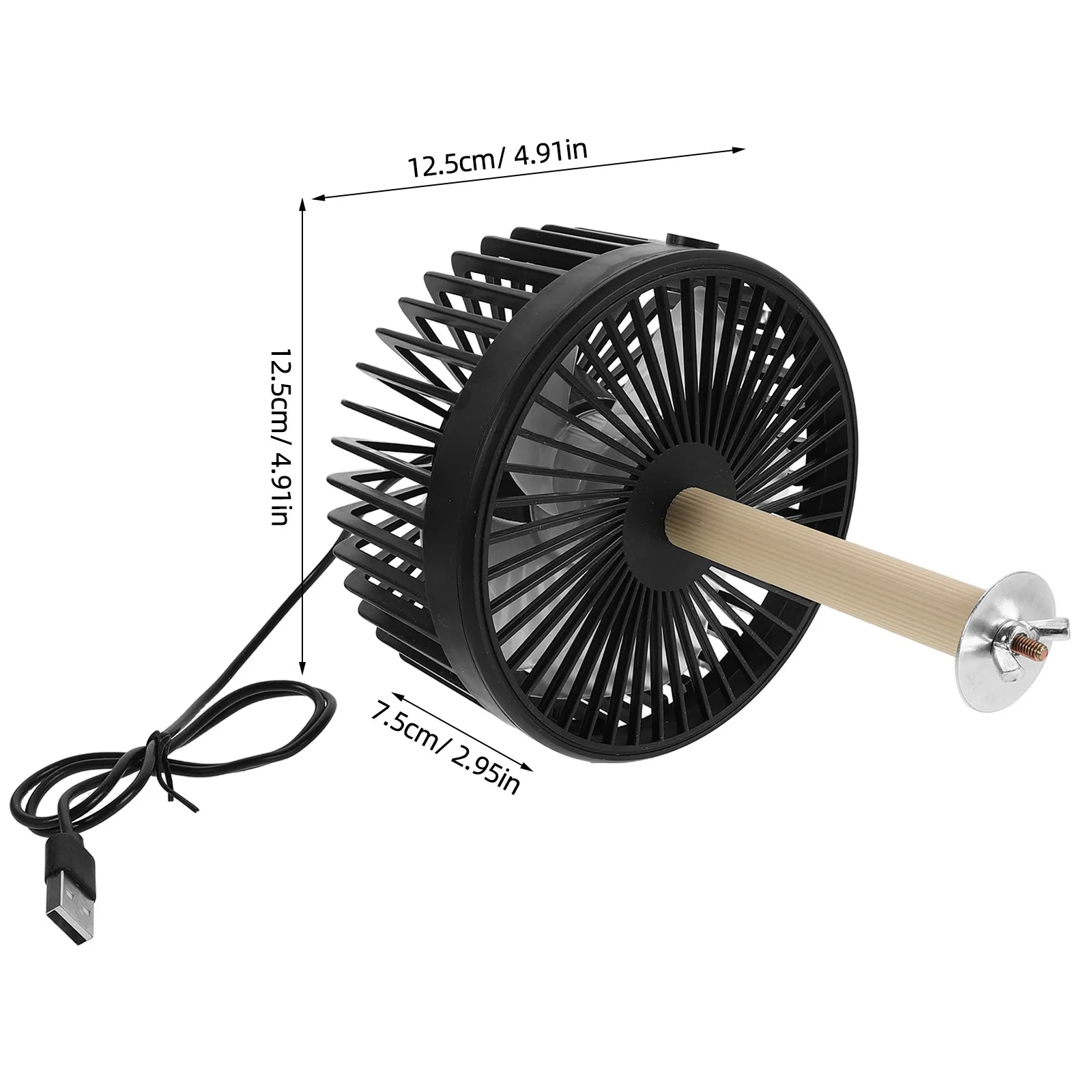 Quiet USB Pet Fan External Mount Crate Fan for Puppy Dog Cage Bird Cage Cooling Ventilation Indoor Outdoor Pet Cooler