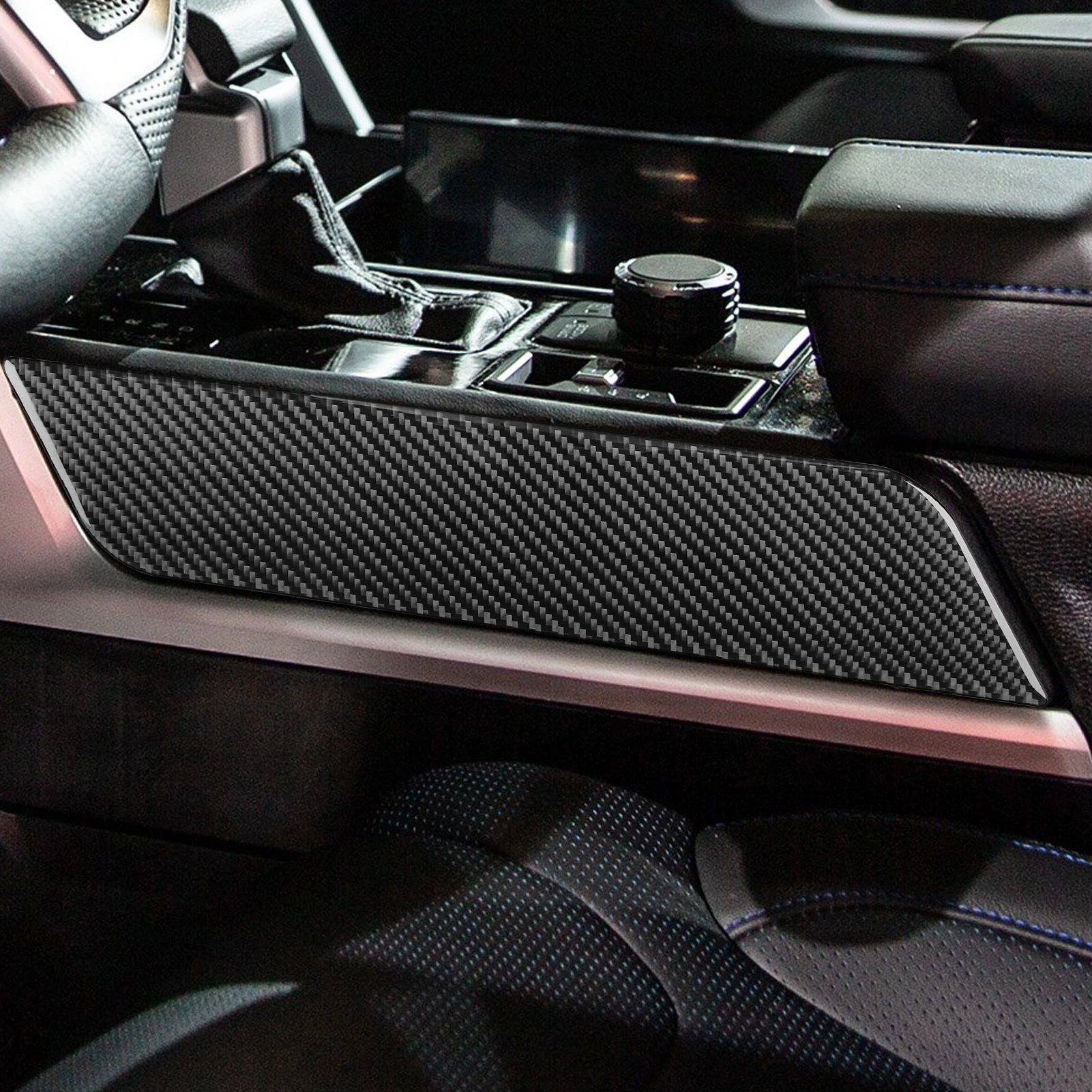 For Toyota Tundra Sequoia 2022-2025 Carbon Fiber Central Gear Shift Cup Holder Both Side Panel Cover Car Accessories Sticker