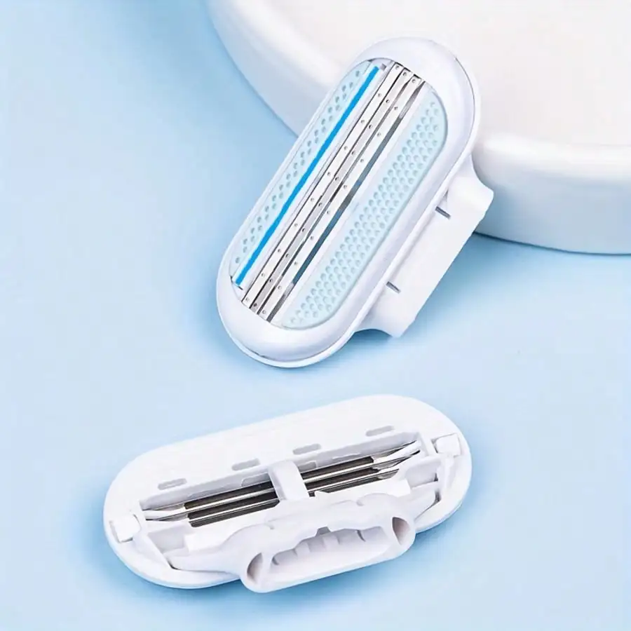 3-Schicht-Rasierklingen-Nachfüllpackung für Damen, Comfort Glide Rasierer, Körperhaartrimmer für Frauen, Ersatzklingen, Mama-Geschenk, Rasierblau – Detail 6