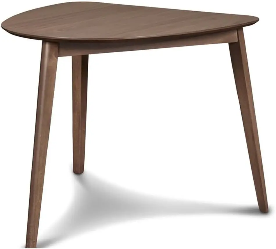 New Classic Furniture Oscar Corner Table, Walnut Solid Wood Dining Table Legs and Walnut Wood Veneer Table Top