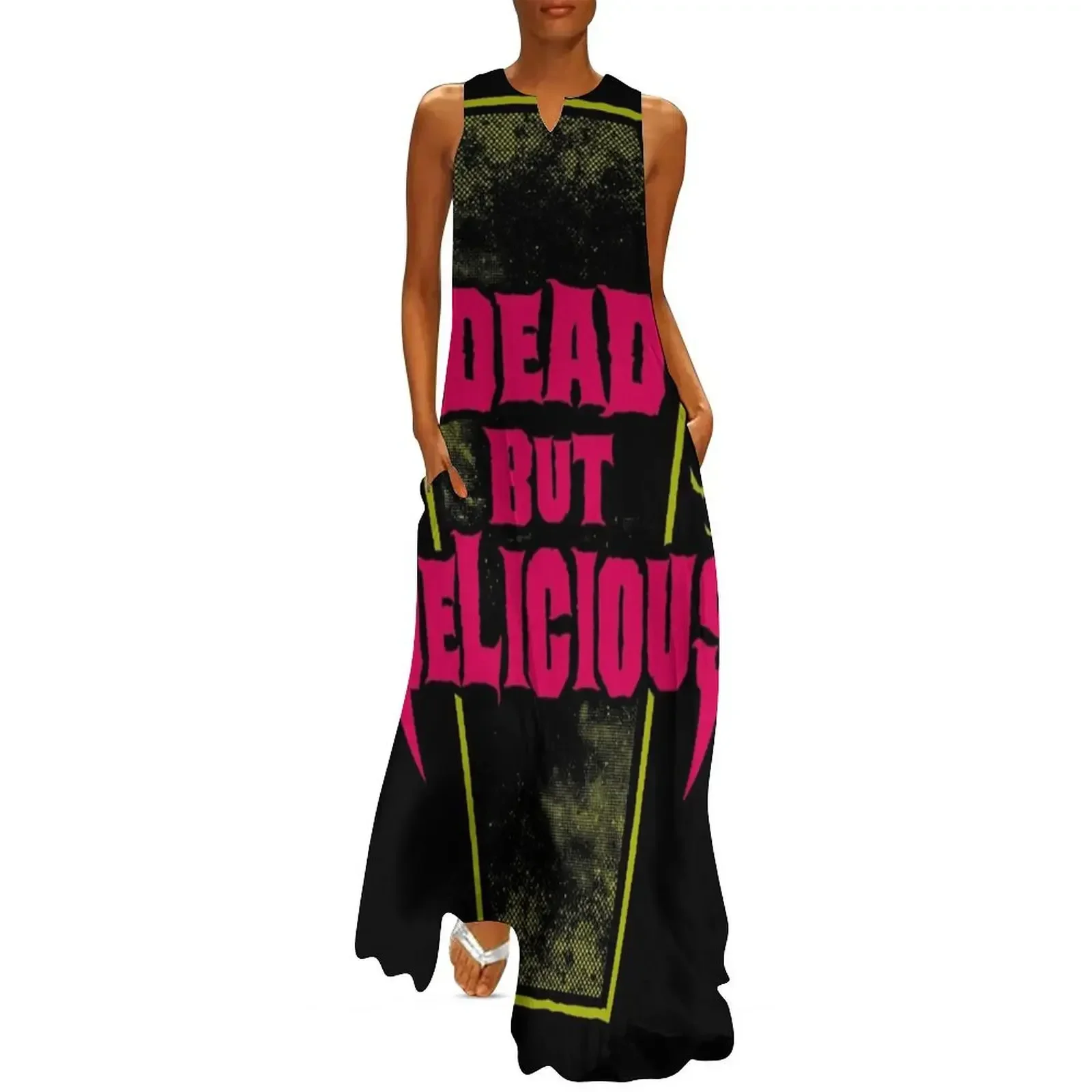 

Dead but Delicious - Funny Goth Vampire Quote Long Dress women's summer clothing 2025 Dress
