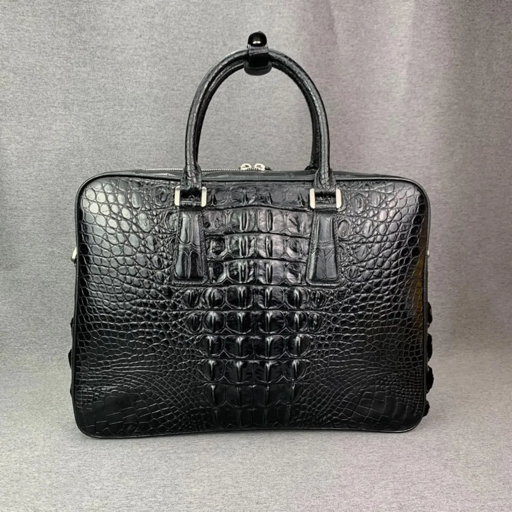Genuine crocodile leather men's briefcase authentic crocodile leather business handbag high-end men's cross-body bag laptop bag