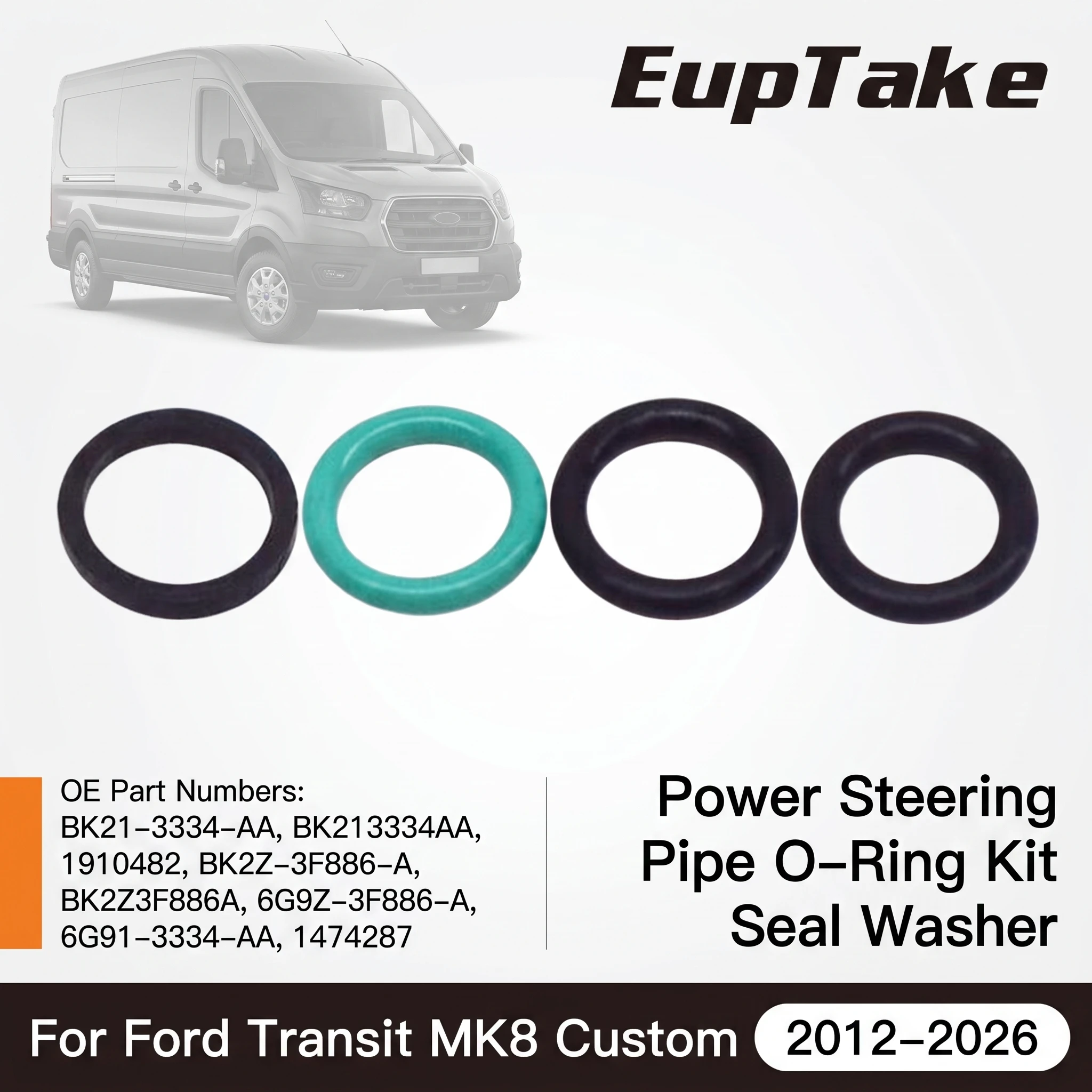 Power Steering Pipe O-Ring Kit Seal Washer Replacement for Ford Transit MK8 Custom BK21-3334-AA BK213334AA 1910482 BK2Z-3F886-A