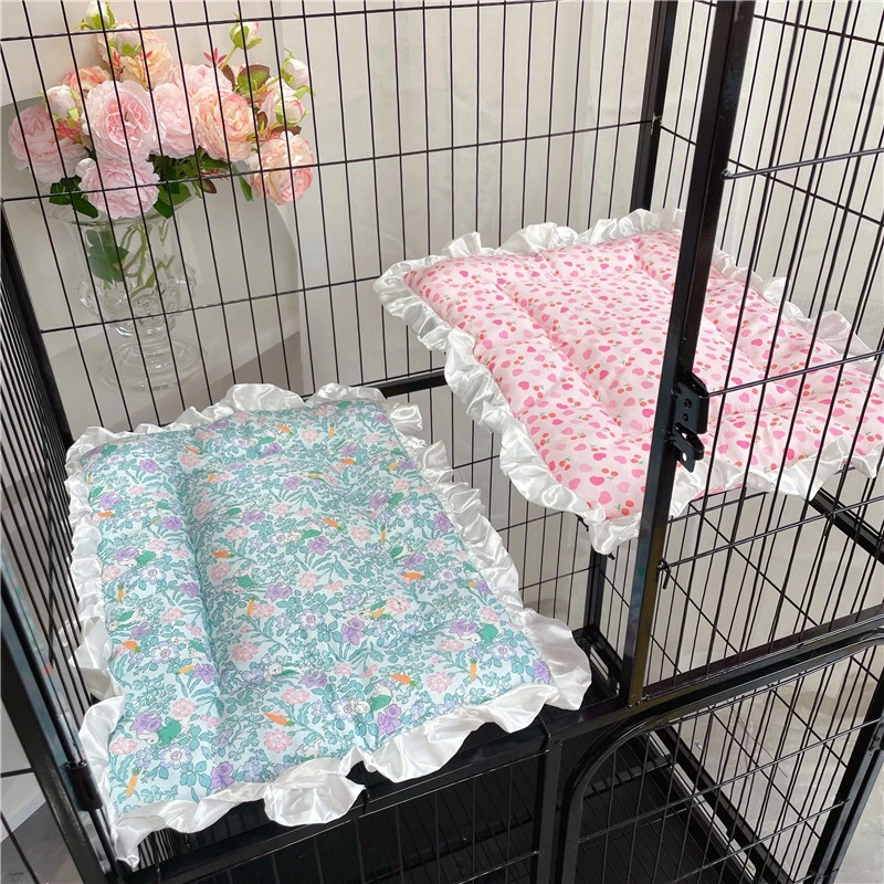 S~XL Pet Soft Mattress Lace Ice Cushion Washable Small Dog Nest Pet Bed Cushion Teddy Cat Cushion Two Sides Mat Cat Bed