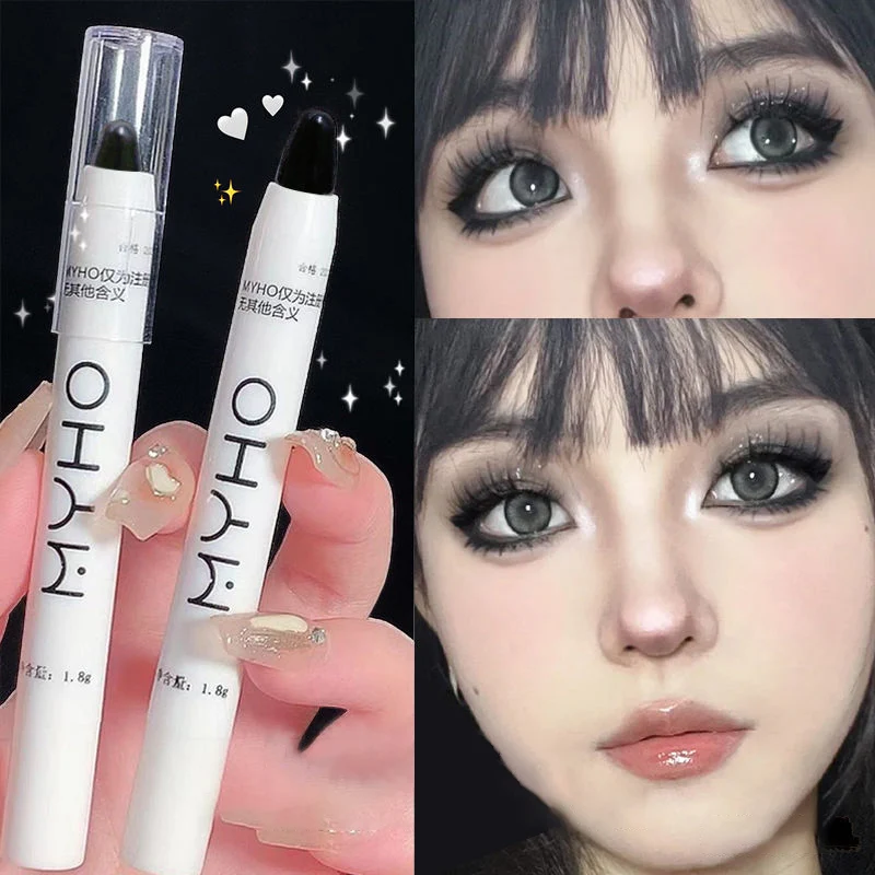 Smoky Matte Black Eye Shadow Lying Silkworm Highlighter Pen Korean Eyes Makeup White Pearl Brightening Glitter Eyeshadow Stick