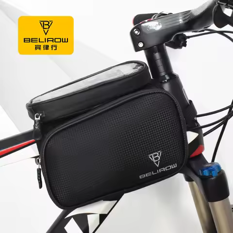 Bike Frame Bag Bicycle Mount Waterproof Cycling Front Tube Pouch Pannier Phone Holder Stand Cycle Crossbar Storage Bags iPhone