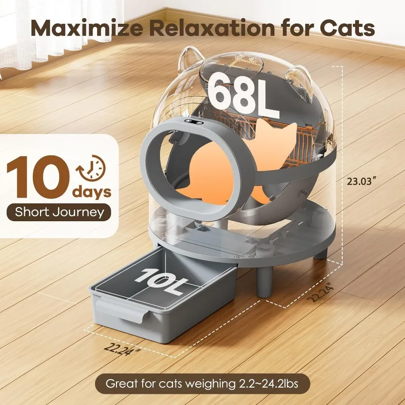 Self Cleaning Cats Litter Box with APP Control Odor Removal Safety Protection Large Cat Toilet Arenero Autolimpiable Gato