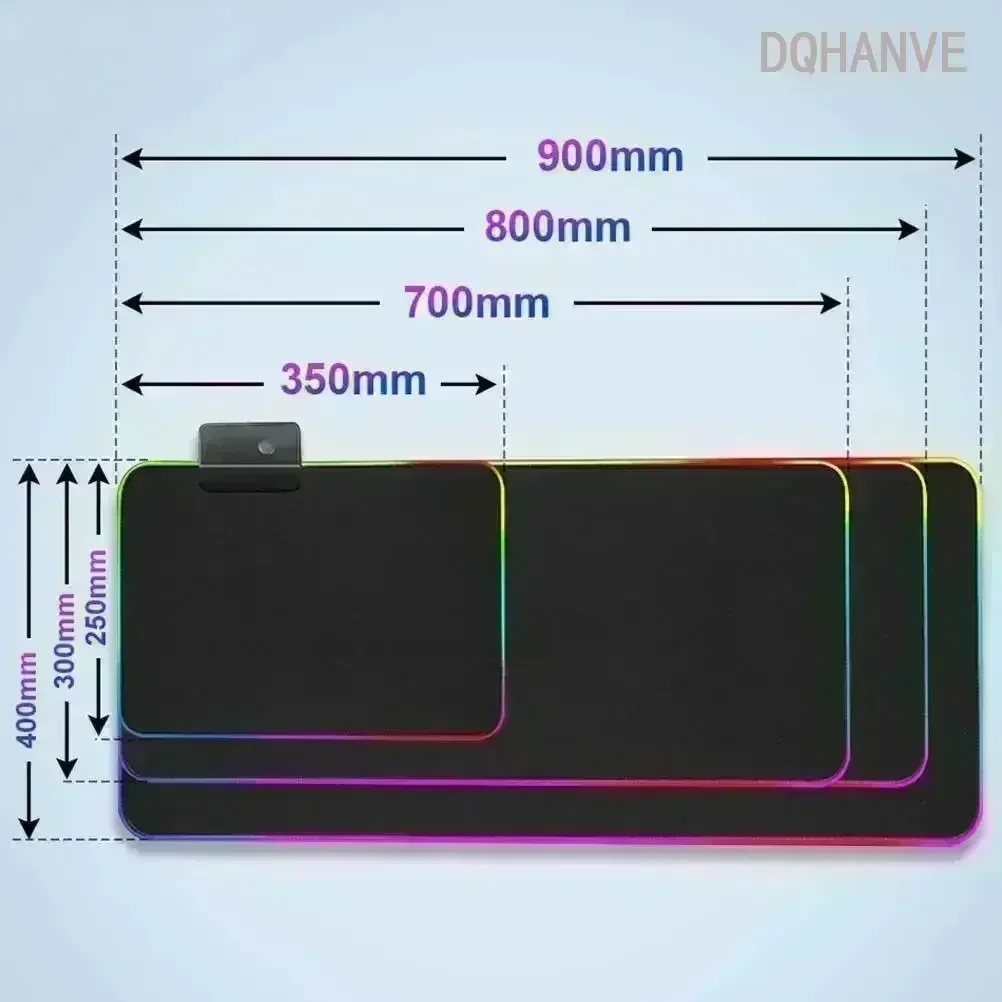 RGB ماوس الوسادة أنيمي Alienware الألعاب أجهزة الكمبيوتر المحمولة لوحة المفاتيح حصيرة التلألؤ Deskmat Led الإضاءة ماوس ألعاب الحصير Mause PC Xxl