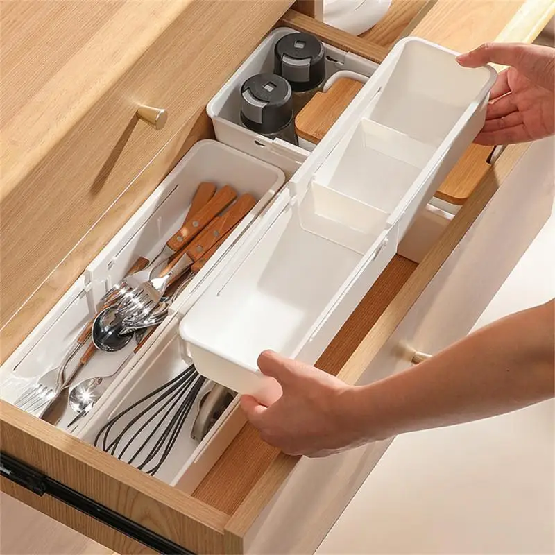 Retractable Drawer Organizer For Desk Compartment Storage Box Adjustable Clothes Container Makeup Sorting Storage Box
