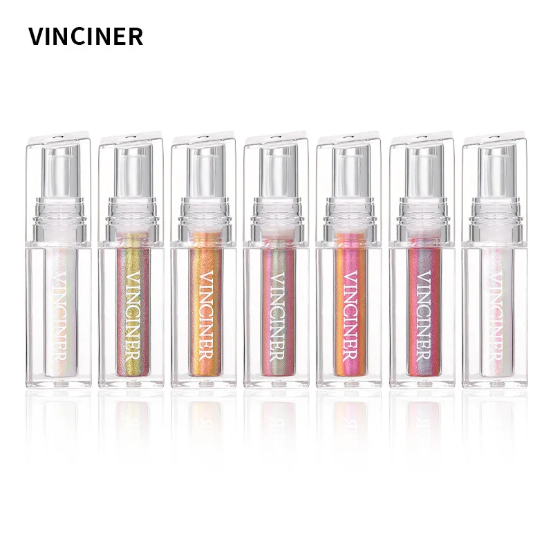 VINCINER-Rouge à lèvres liquide résistant à l'eau, maquillage durable, perle brillante métallique, design à la mode, 3.2ml