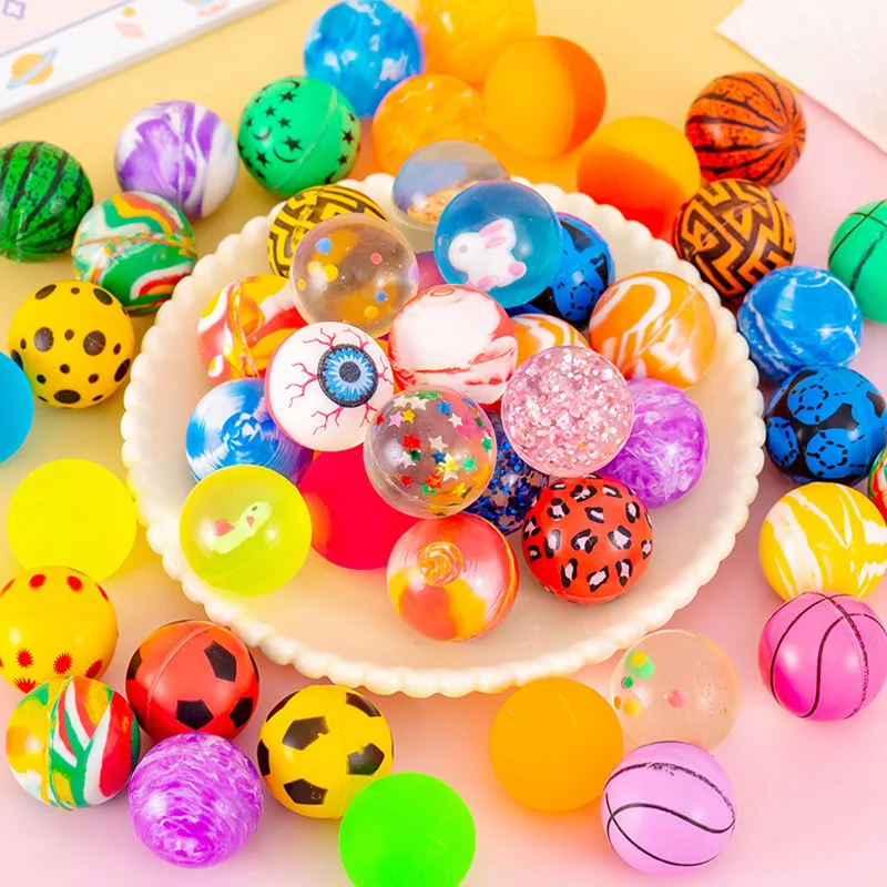 30PCS Rubber Bouncy Balls 32MM Kids Birthday Party Favors And Carnival Prizes Regalos Cumpleaños Niños Para Invitados