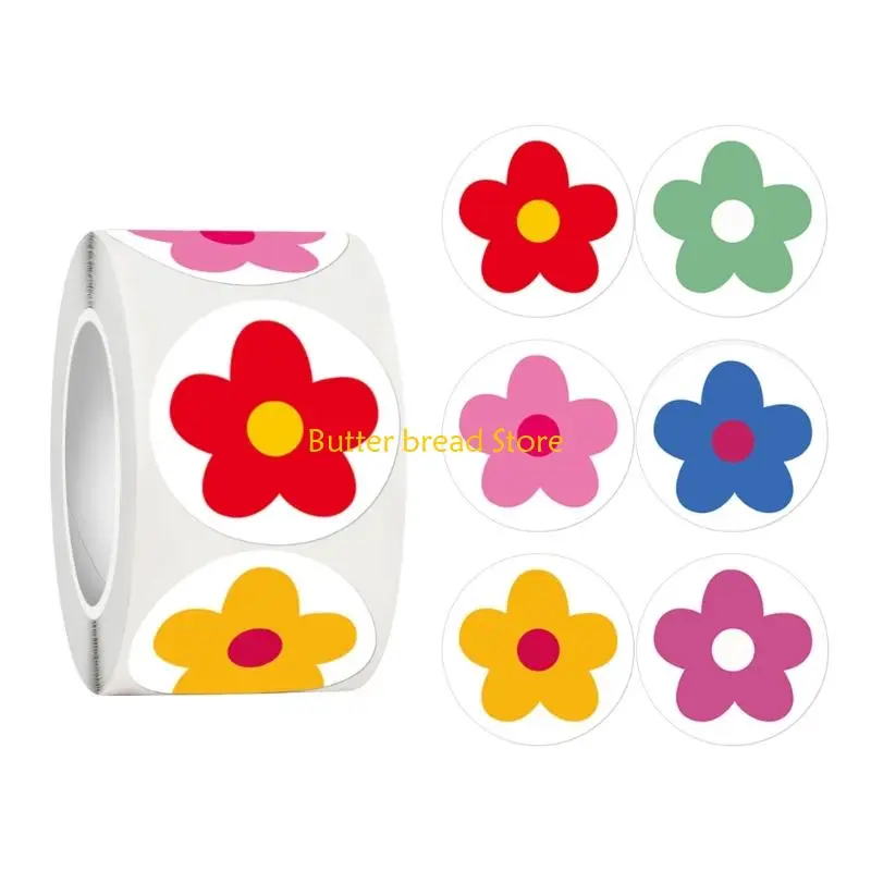 W89C 500Pcs Flower Sticker Kid Reward Sticker For Scrapbooking Journal Notebook Album