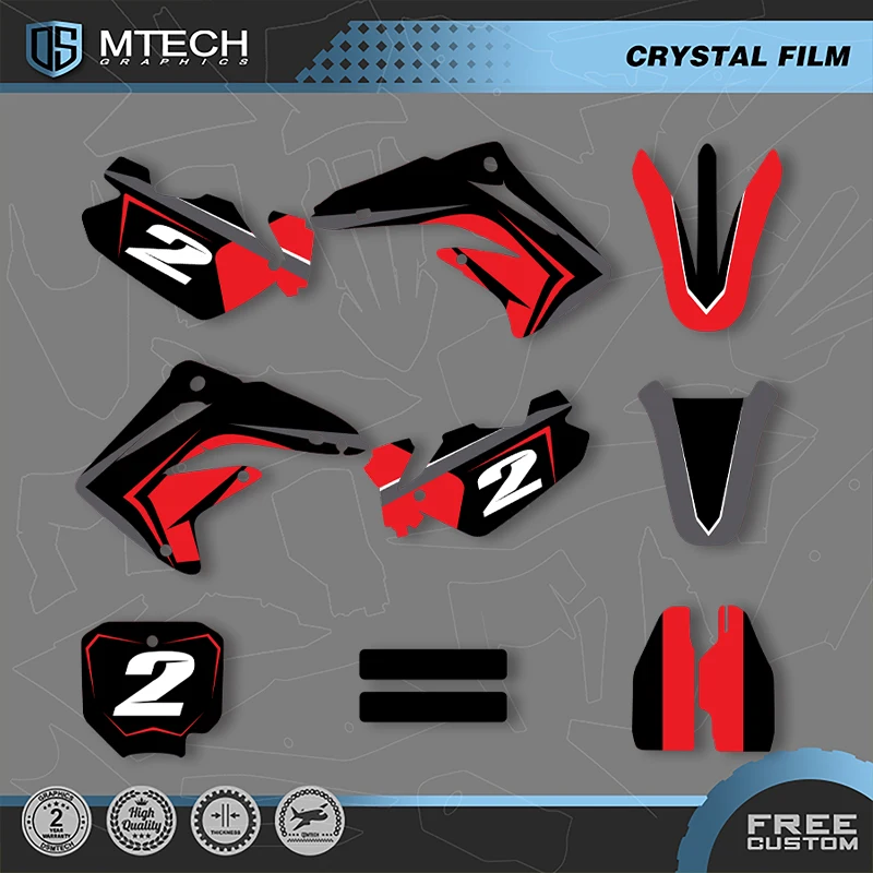 DSMTECH Custom Graphics Background Decals Stickers Kits For HONDA CR85 2003 2004 2005 2006 2007 2008 2009-2012 004