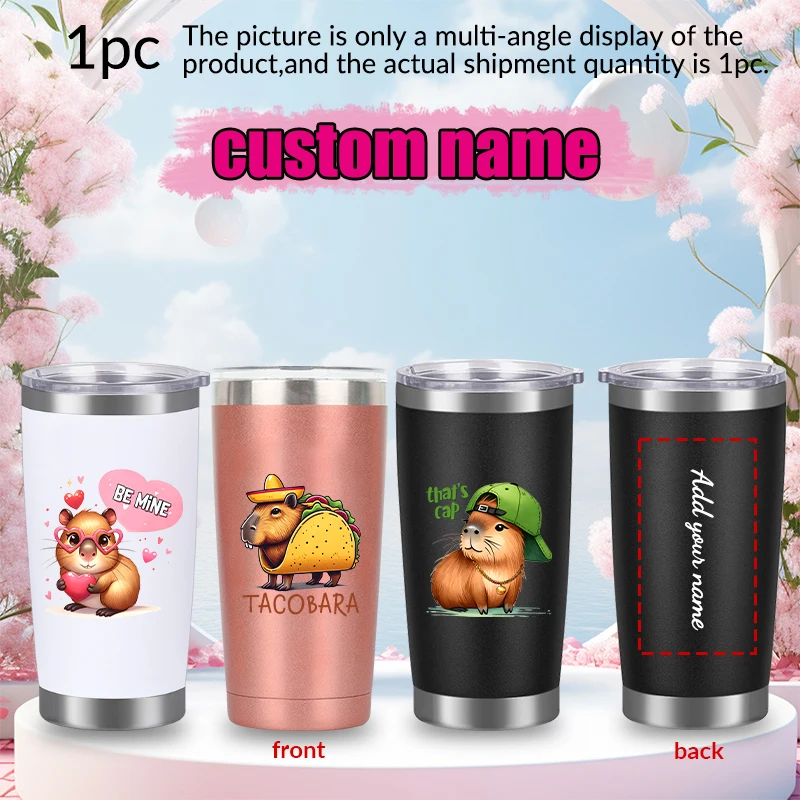 

11 унций индивидуальные чашки для воды с принтом имени, 1 шт., термос из нержавеющей стали с принтом, двухслойные вакуумные чашки для кофейных напитков