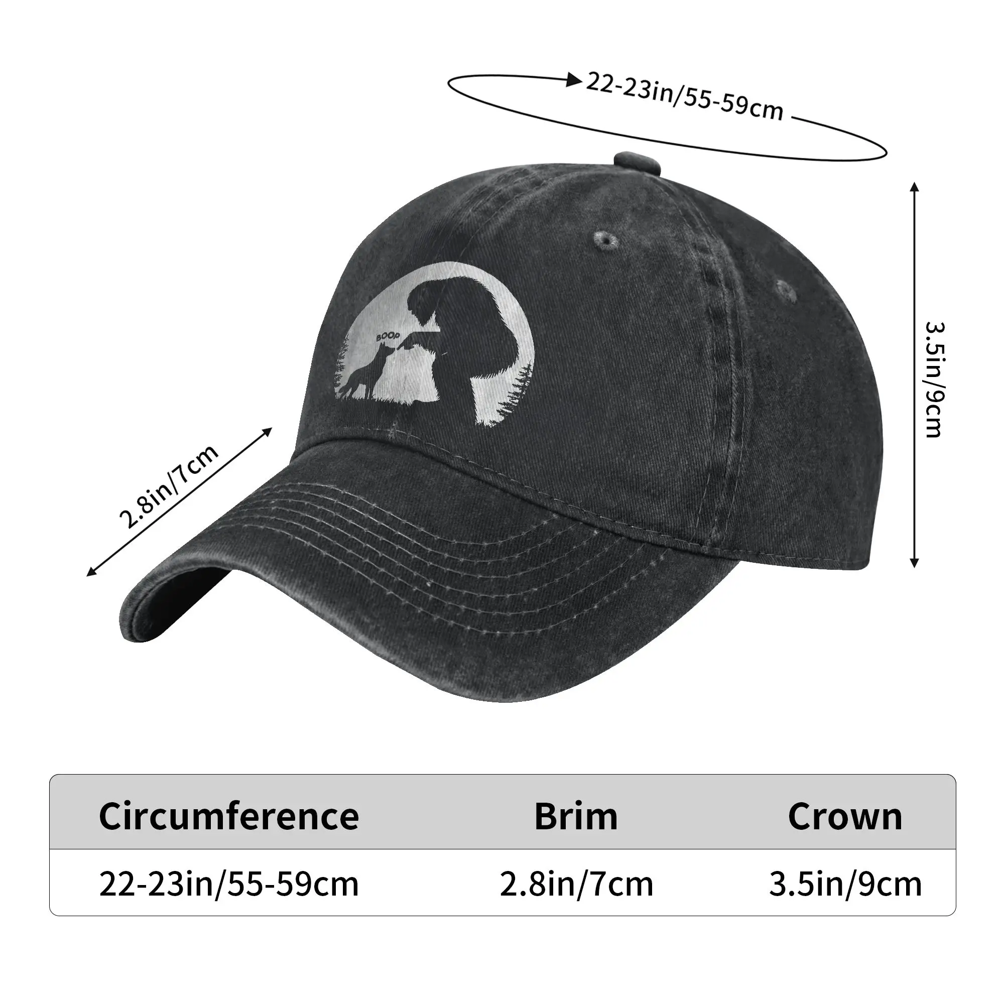 Fun Hand Boop Nose Bigfoot Sasquatch German Shepherd Moon Casual Baseball Cap  Outdoor Sport Hip Hop Hats Unisex Baseball Caps