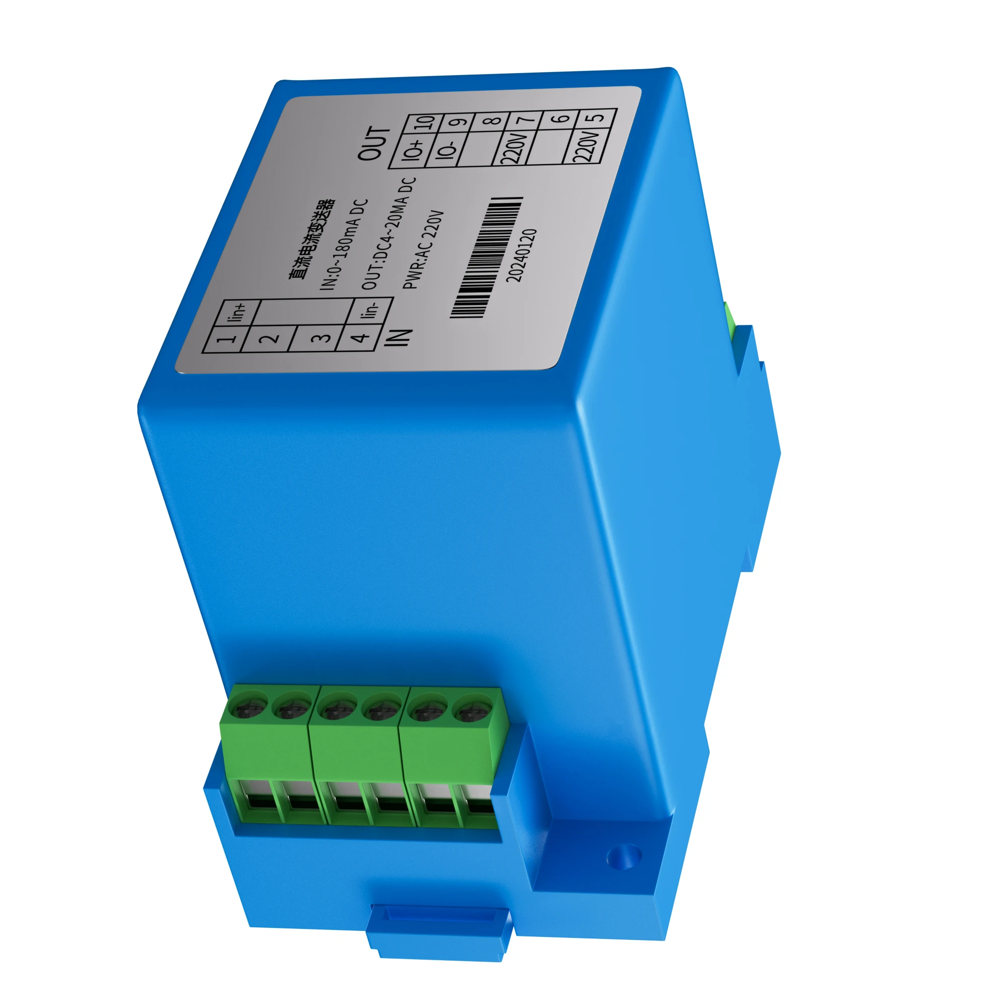 3 Phase 4 Wires AC Voltage Sensor Converter 35mm DIN Rail AC220V 380V 465V Voltage Sensor 4 20mA 0-10V RS485 Transducer