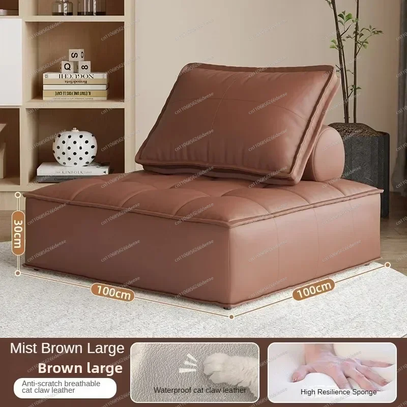 

3-in-1 Lazy Sofa Chair – Leather, Scratch-Resistant, Converts to Bed & Ottoman, Ideal for Small Apartments
