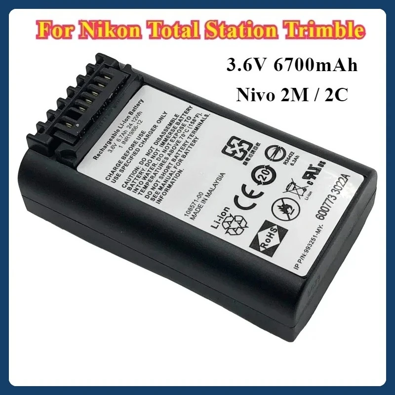 

High Quality Nivo 2M / 2C 3.6V 6700mAh Li-ion Battery for Nikon Total Station for Trimble M3 BATTERY for Trimble Total Stations