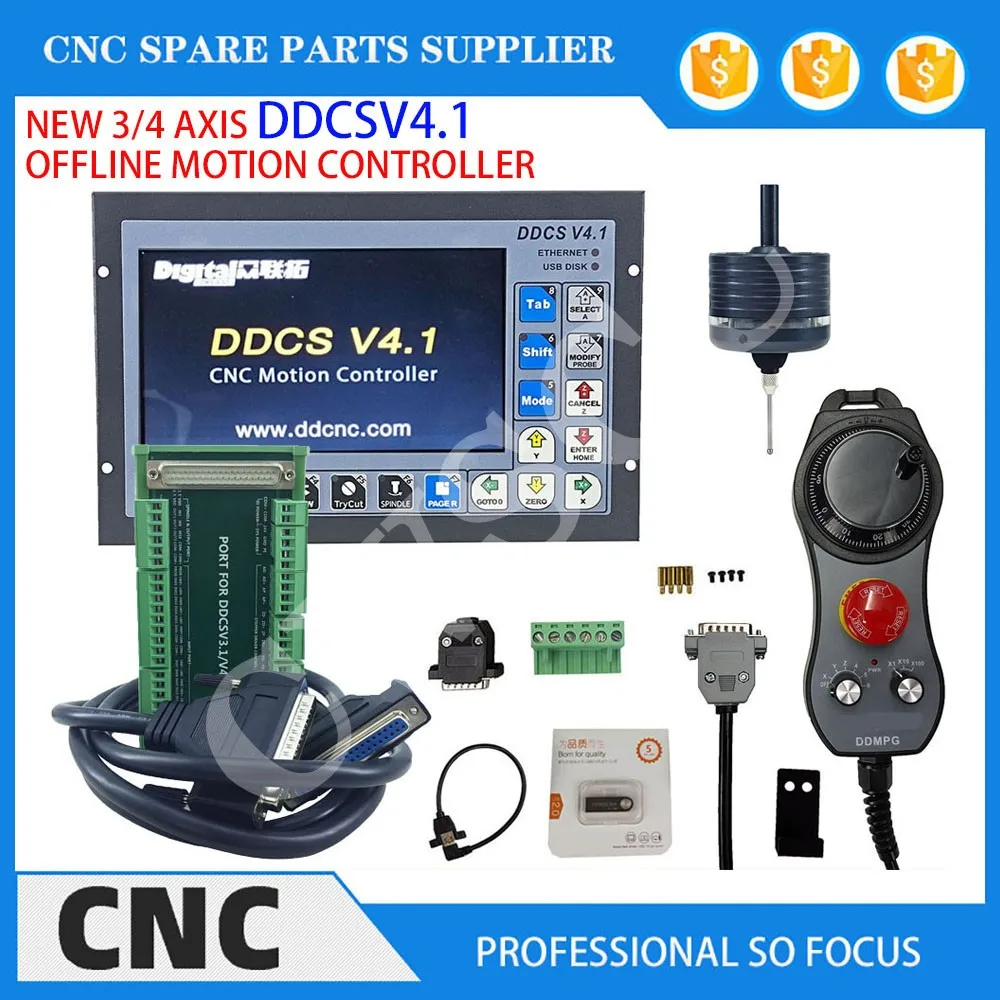 New 3-axis 4-axis DDCSV4.1 offline motion system CNC controller kit 3D edge finding angle tool center point of the workpiece