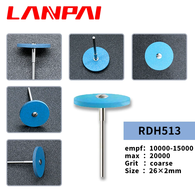 2*26mm Lanpai Dental Lab Rubber Diamond Zirconia Polishing Kit Grinding Head Zirconia Polisher InstrumentsDisc Rotary