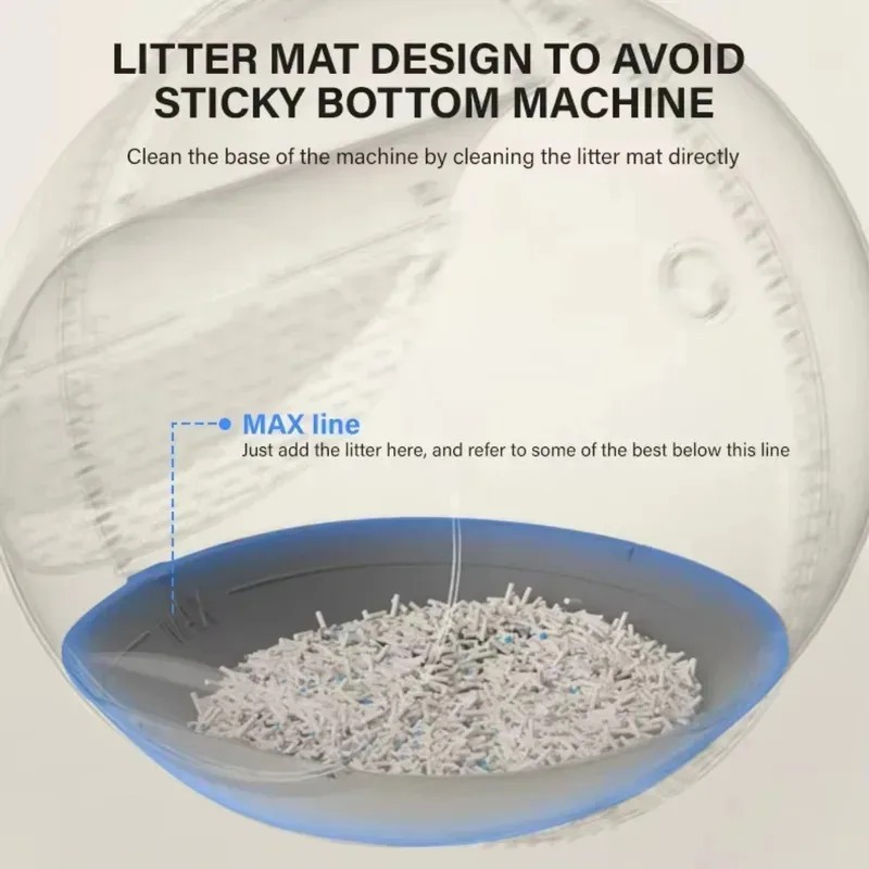 Self-Cleaning Litter Box with Open Lid Electronic Pet Litter Box Smart Cleaning Deodorizing Ca