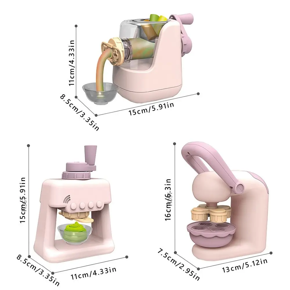 Set di stampi in argilla multicolore Accessori fai da te in plastica Simulazione Cucina Macchina per hamburger Macchina per tagliatelle Kit di stampi in argilla di gomma