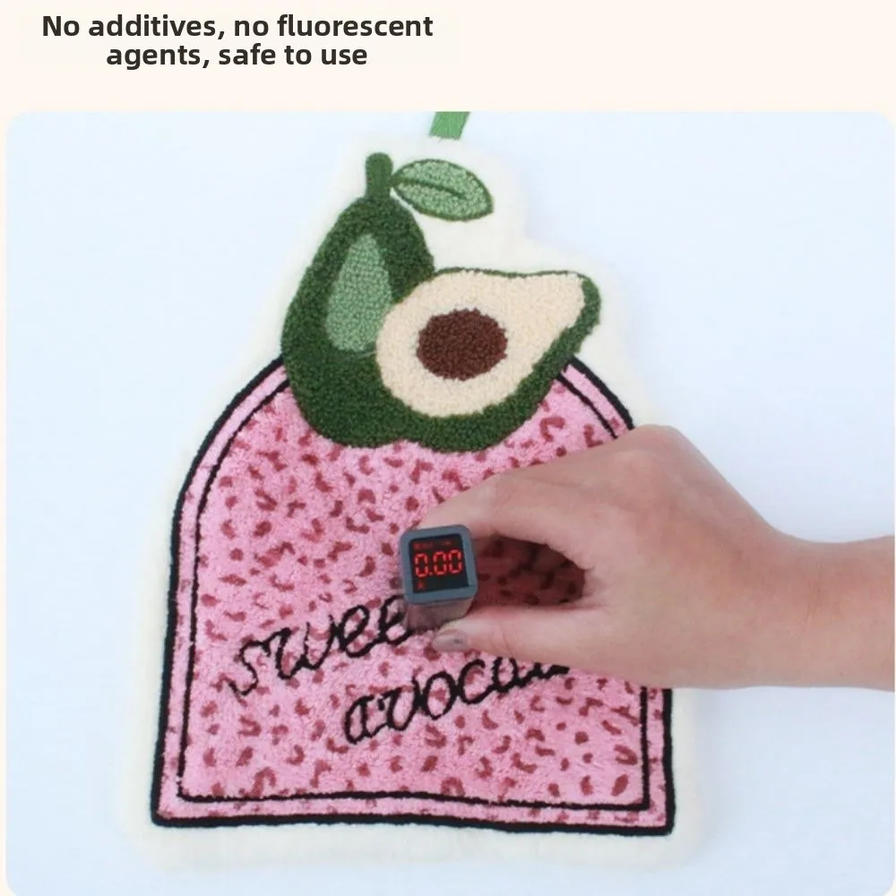 High Quality Coral Velvet Fruits Hand Towel Thickened Hanging Wipe Cloth Quick-dry Absorb Water Cleaning Rag