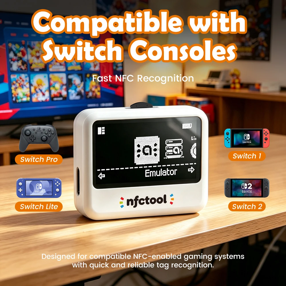 NFCTool Pixl.js For Amiibo Emulator Simulator With OLED Screen Bluetooth Intelligent Universal Writer for Switch 2/3DS/Wii U