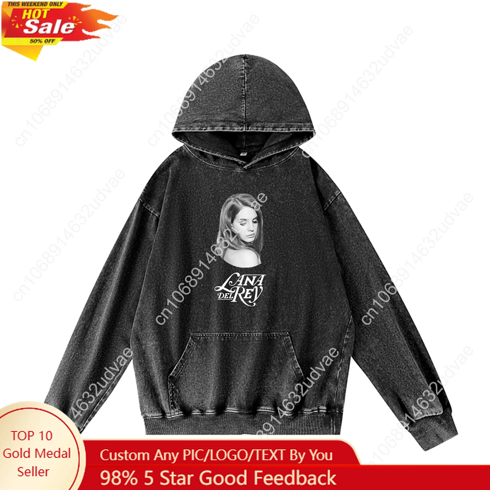 Lana Del Rey Singer Hoodies Retro Hooded Sweatshirt Man Woman Vintage Pullover Versatile Sweat Shirt with Pocket Customized Tops