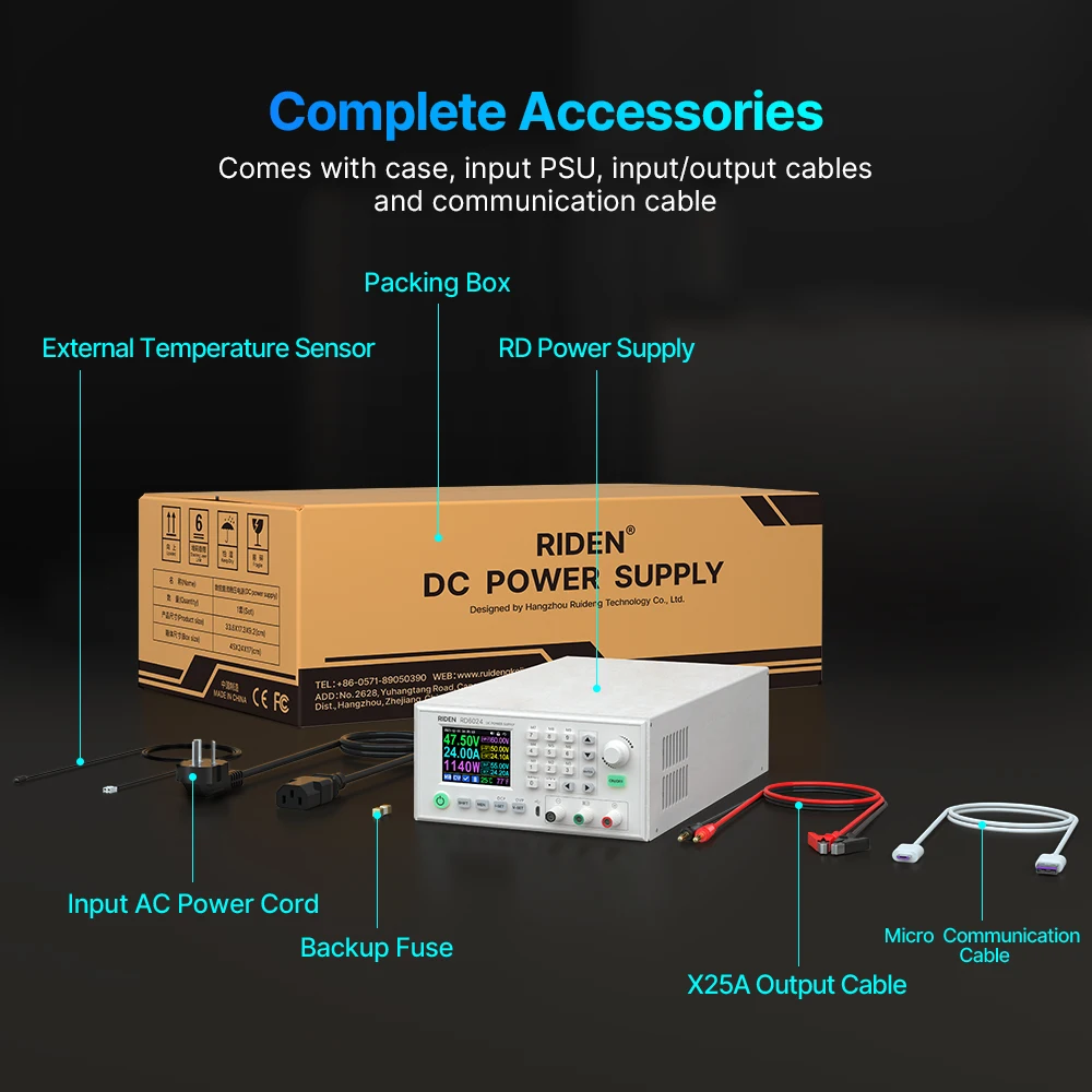 6024 Set assemblato 60V 24A 1140W Controllo digitale USB Regolatore di alimentazione da laboratorio a tensione regolabile da CA a CC