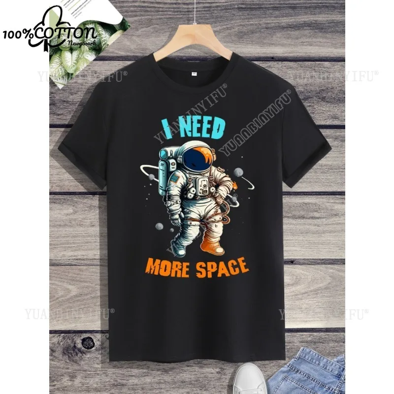 نمط جديد Nuobi My Style Moon Universe Stars "رائد الفضاء تي شيرت للجنسين قميص قطني بأكمام قصيرة ورقبة دائرية ملابس الشارع #2