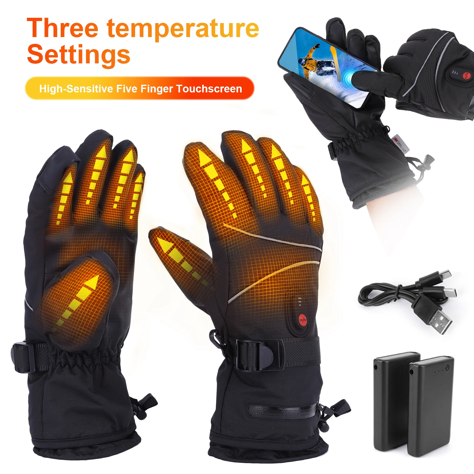 AliExpress APWIKOGER Thermal Gloves Touchscreen Waterproof Hand Warmer Rechargeable Anti-Scratch Heated Gloves for Motorcycle Bike Gloves
