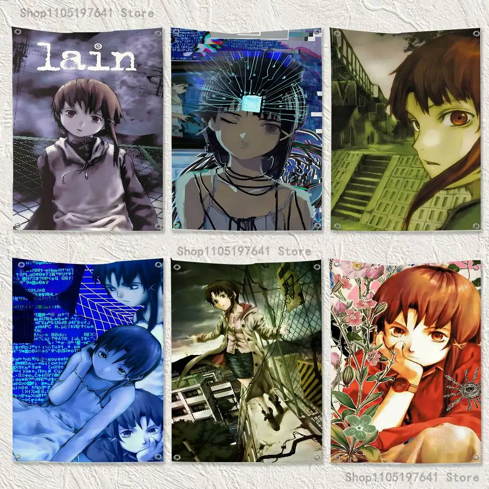 

Serial E-Experiments LainS High-Quality Flag Tapestry Banner Bedroom Living Room Bar Party Wall Decor Outdoor Use