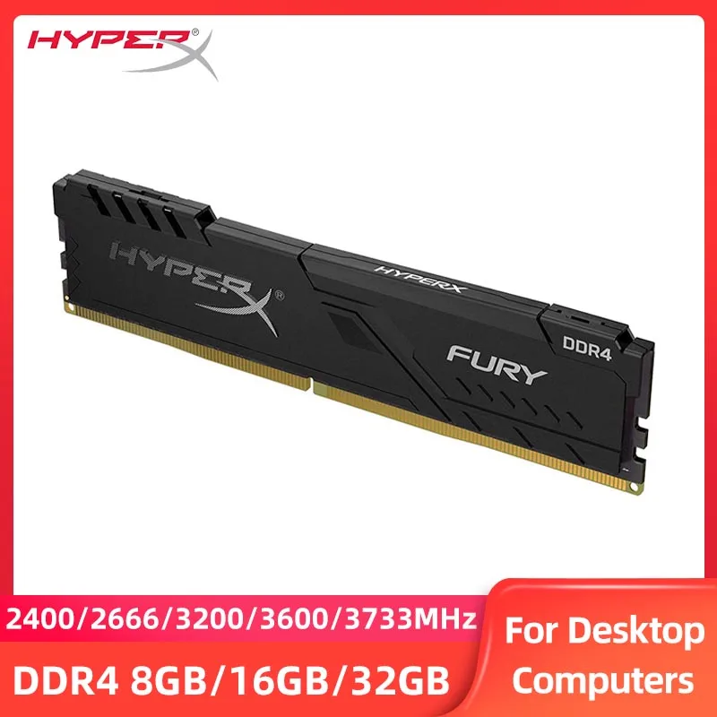 

HyperX Memoria RAM DDR4 8GB 16GB 32GB 2400 2666 2933 3200 3600 3733MHz DIMM PC4-25600 21300 19200 for Gaming Desktop Memory