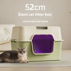 New Big Bread Litter Box, Oversized Semi-closed Raised Toilet, Splash-proof Litter Box