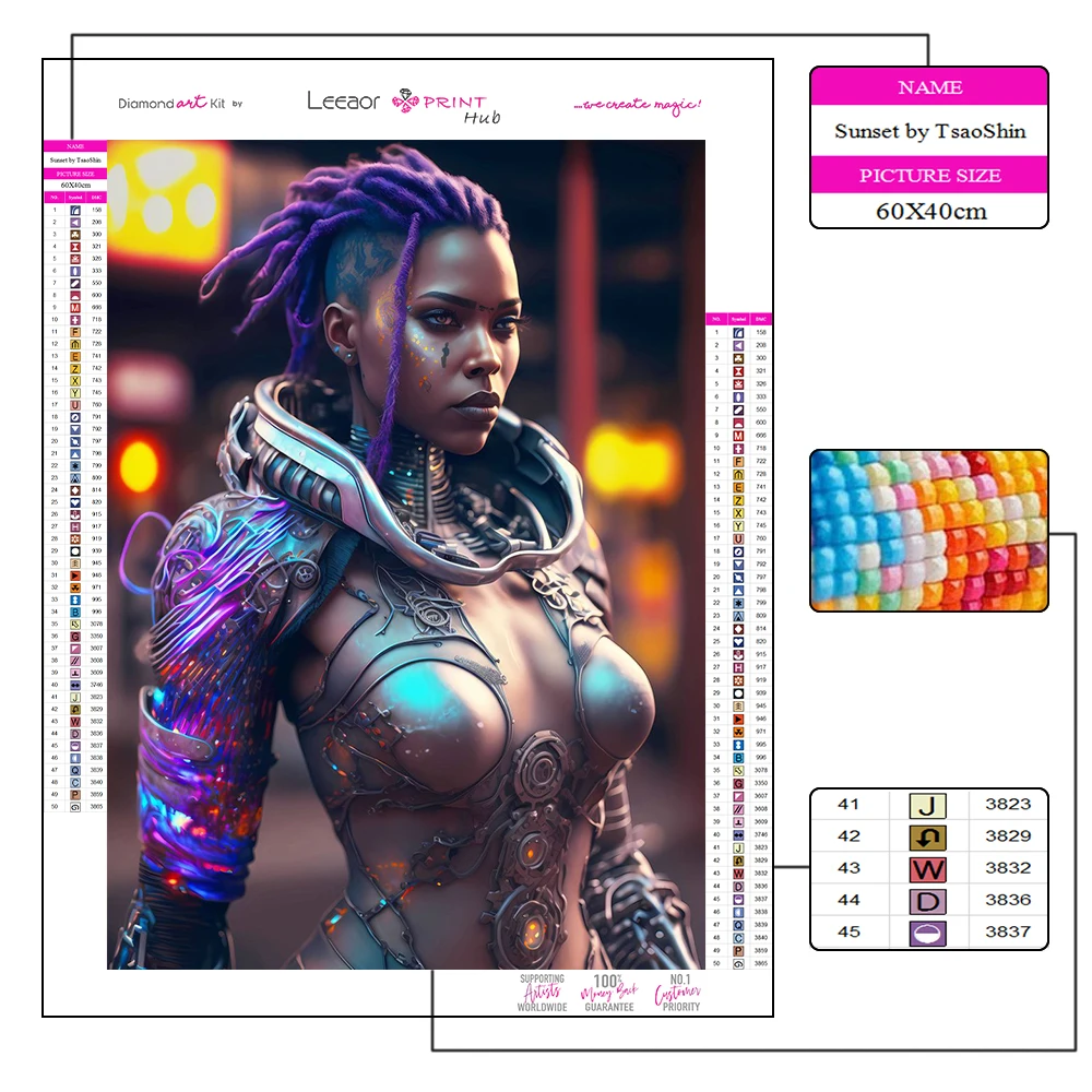 DIY Diamond Painting New Arrival 2023 Cyberpunk Sexy Mechanical Girl Full Crystal Mosaic Cross Stitch Room Art Decoration Gifts