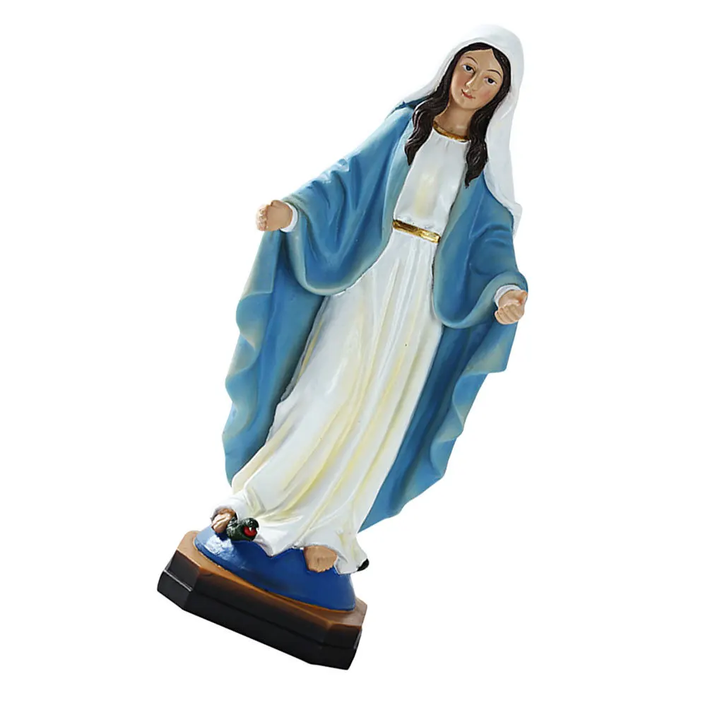 

Premium Resin Mary Adornment Lifelike Classic Sculpture for Showcase Cabinet Religious Decorative Art Desktop Decor