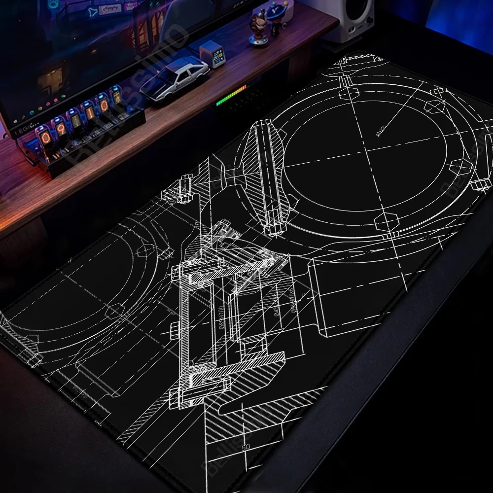 لوحة ماوس ملحقة للألعاب رسم ميكانيكي لوحة ماوس كبيرة عالية الدقة XXL سجادة مطاطية طبيعية سجادة طاولة غير قابلة للانزلاق سجادة مكتب #2