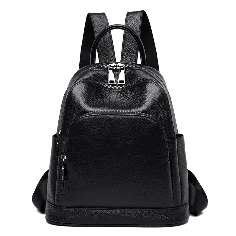 

100% Genuine Leather Backpacks For Women 2024 Cowhide High Capacity Waterproof Backpack Trendy Women Bags Girl Travel School Bag