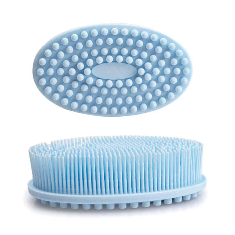 AGOUP 3-Pack Silicone Body Scrubber Soft Silicone Loofah Body Scrubber Massage Bath Shampoo Brush