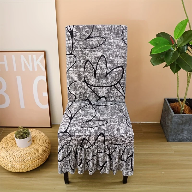 1/4Pcs Nordic Style Floral Print Chair Stretch Cover Removable Chair Covers Stretch Decorative Covers for Universal D