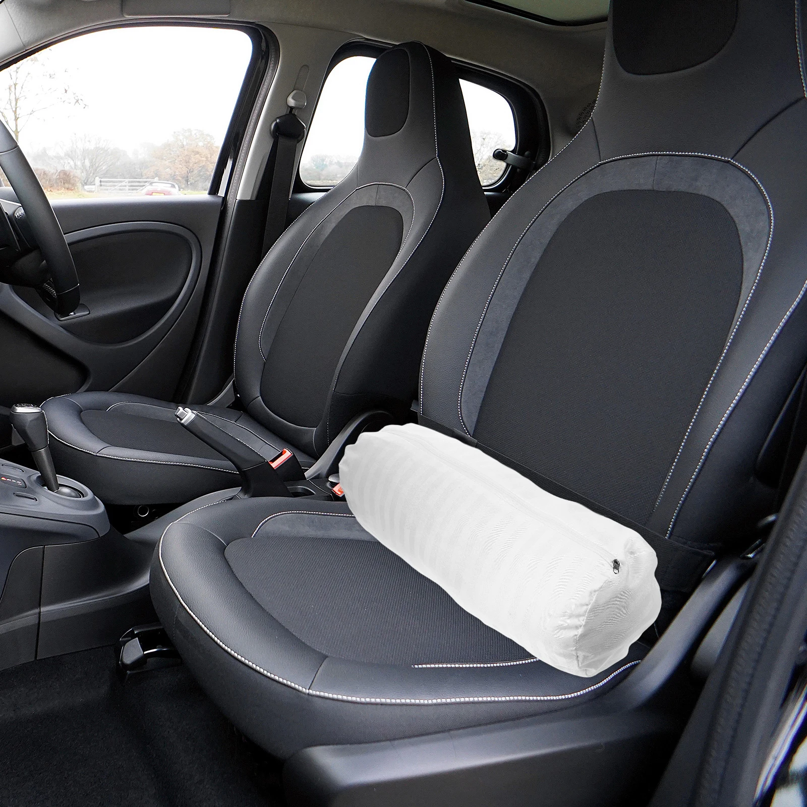 

Cylinder Bolster Pillow Case Neck Roll Cover Zipper 18.6 Inch Round Pillow Sofa Bed Cervical White Tube Pillows for Couch