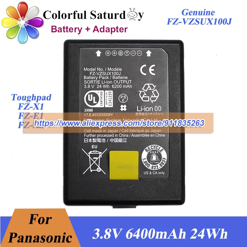 

Genuine FZ-VZSUX100J Battery VZSUX100J VZSUX100J2 for Panasonic Toughpad FZ-E1 FZ-X1 FZ-A3 Tablet 3.8V 6400mAh 24Wh