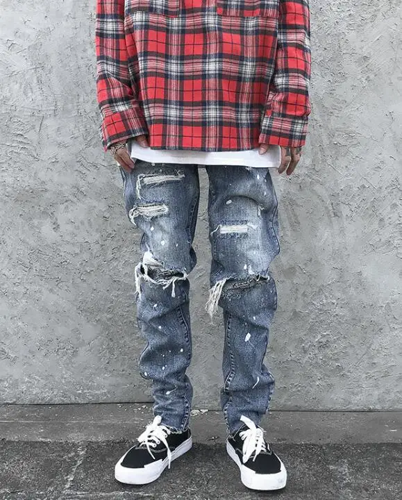 Loose Street Straight Cargo Pants Jeans Men Fashion Wide Leg Overalls Retro Trend Brand Pants Youth Denim Baggy Jeans 7 Styles
